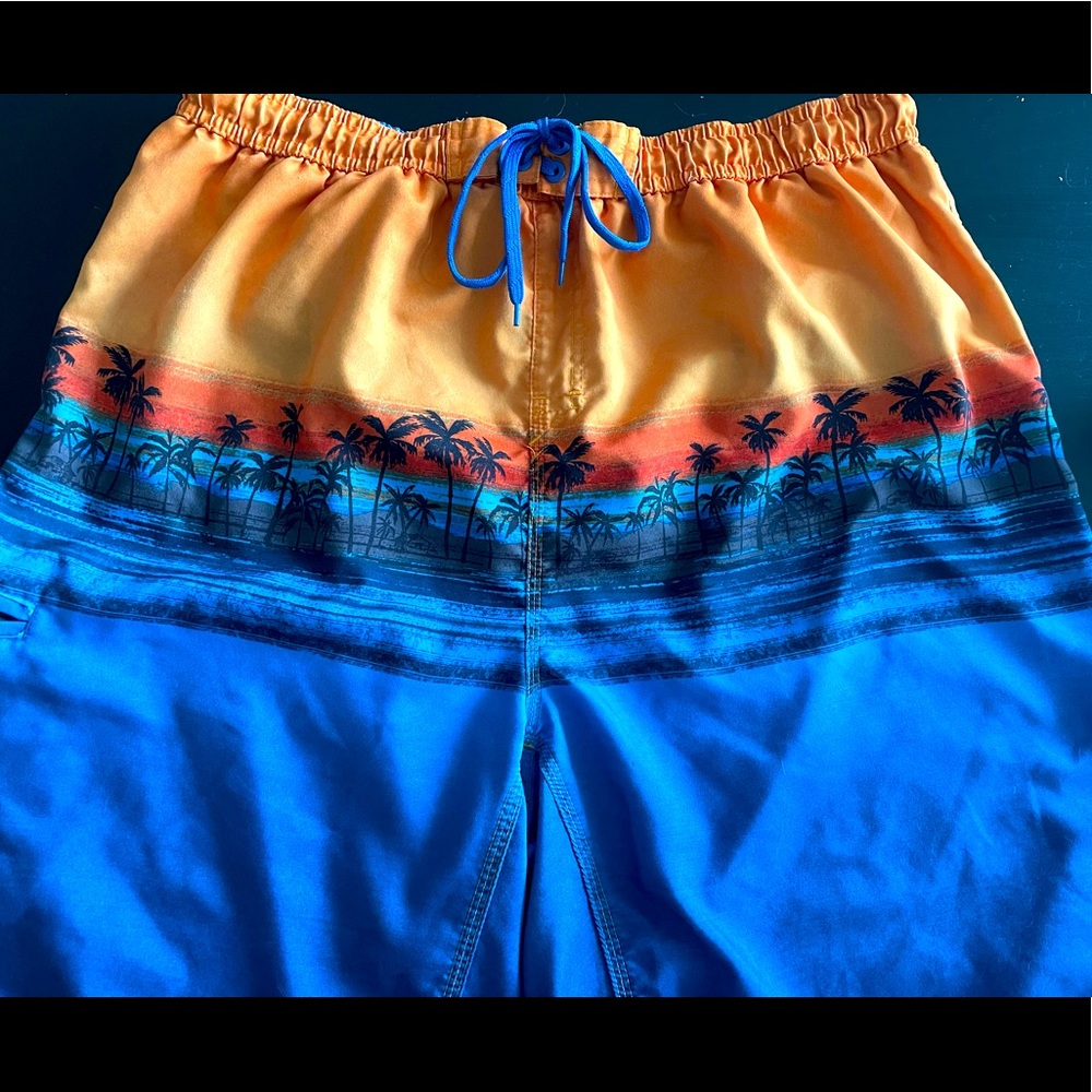 Burnside tropical blue swim shorts🌴